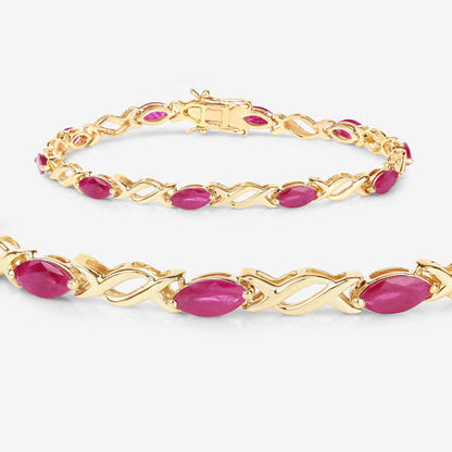 5.00 Carat Genuine Ruby 10K Yellow Gold Bracelet Bids.com
