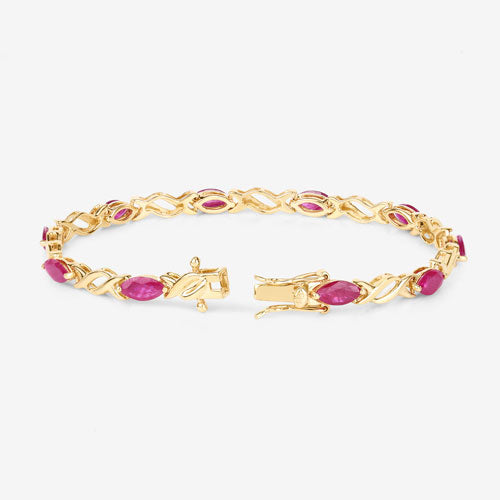5.00 Carat Genuine Ruby 10K Yellow Gold Bracelet Bids.com