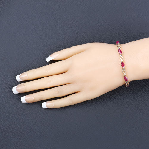 5.00 Carat Genuine Ruby 10K Yellow Gold Bracelet Bids.com