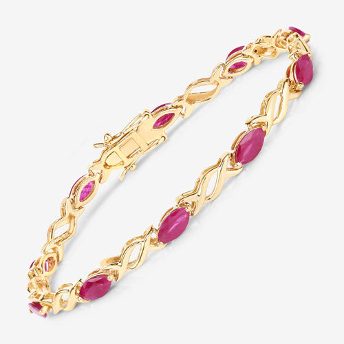 5.00 Carat Genuine Ruby 10K Yellow Gold Bracelet Bids.com