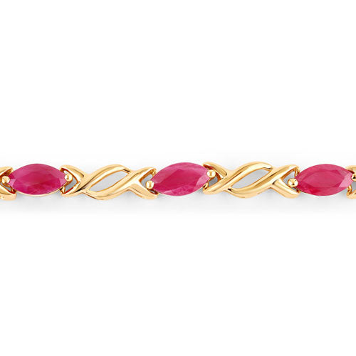 5.00 Carat Genuine Ruby 10K Yellow Gold Bracelet Bids.com
