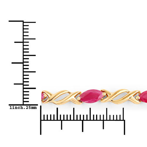 5.00 Carat Genuine Ruby 10K Yellow Gold Bracelet Bids.com