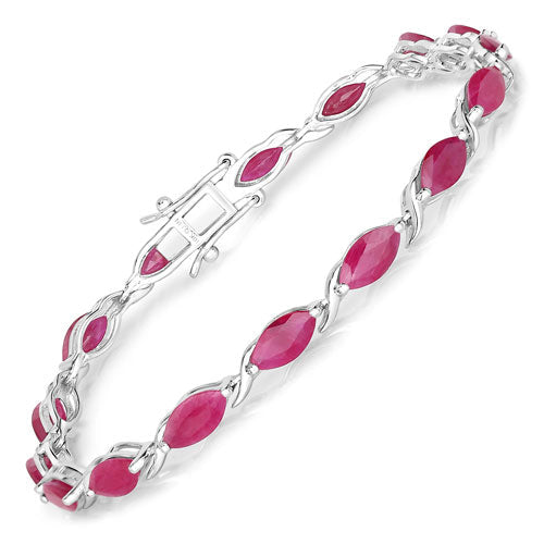 8.00 Carat Genuine Ruby 10K White Gold Bracelet Bids.com