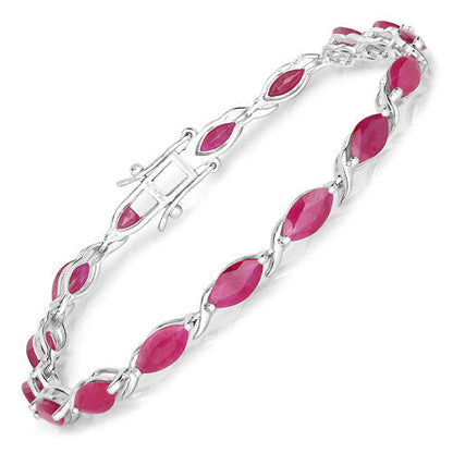 8.00 Carat Genuine Ruby 10K White Gold Bracelet Bids.com