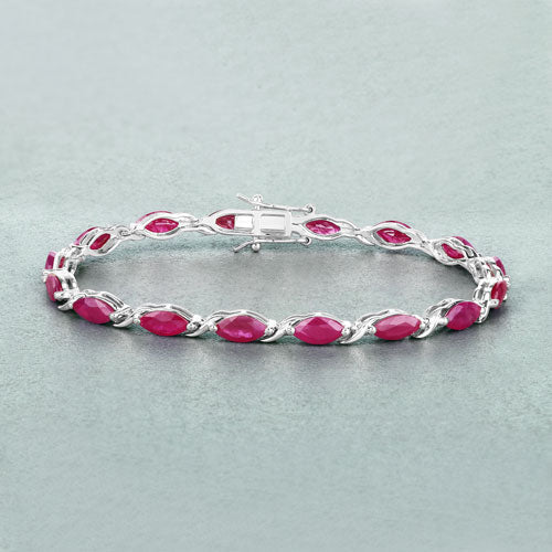 8.00 Carat Genuine Ruby 10K White Gold Bracelet Bids.com