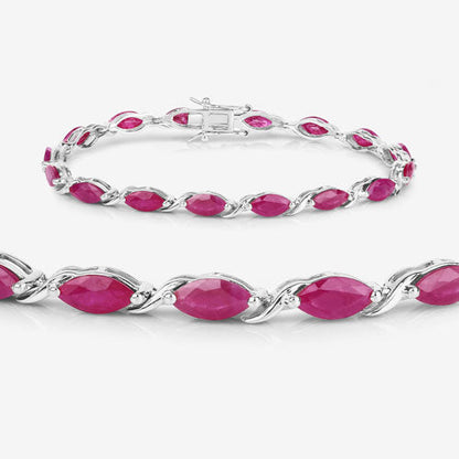 8.00 Carat Genuine Ruby 10K White Gold Bracelet Bids.com