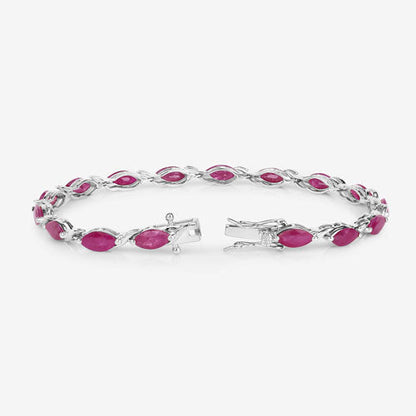 8.00 Carat Genuine Ruby 10K White Gold Bracelet Bids.com