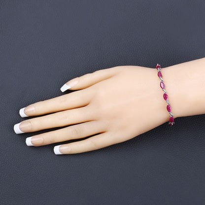 8.00 Carat Genuine Ruby 10K White Gold Bracelet Bids.com