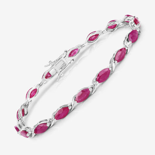 8.00 Carat Genuine Ruby 10K White Gold Bracelet Bids.com