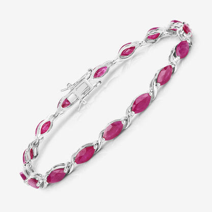 8.00 Carat Genuine Ruby 10K White Gold Bracelet Bids.com