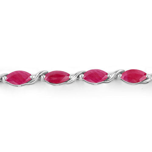 8.00 Carat Genuine Ruby 10K White Gold Bracelet Bids.com