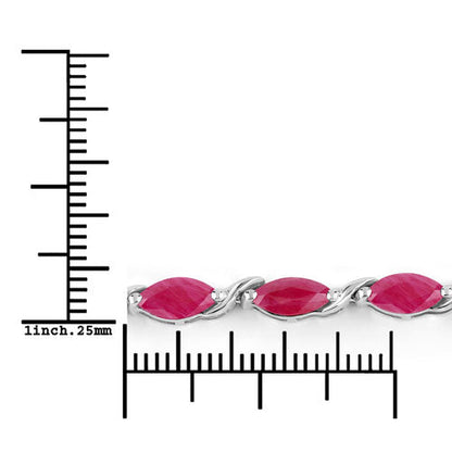 8.00 Carat Genuine Ruby 10K White Gold Bracelet Bids.com