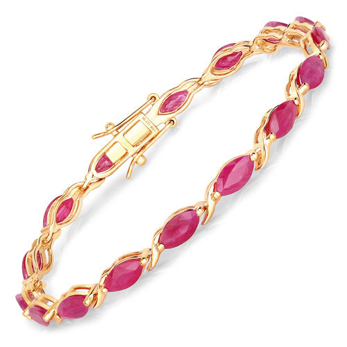 8.00 Carat Genuine Ruby 10K Yellow Gold Bracelet Bids.com