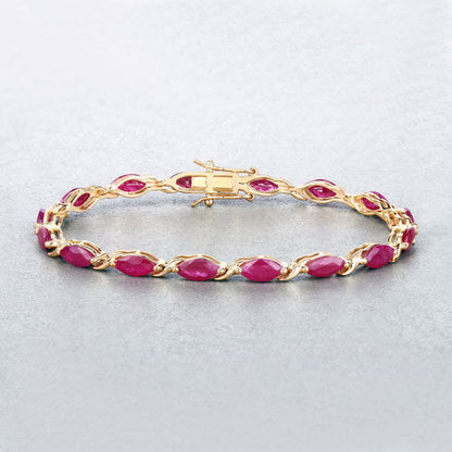 8.00 Carat Genuine Ruby 10K Yellow Gold Bracelet Bids.com
