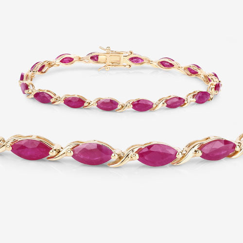 8.00 Carat Genuine Ruby 10K Yellow Gold Bracelet Bids.com