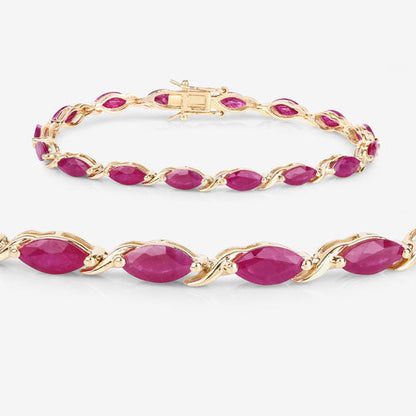 8.00 Carat Genuine Ruby 10K Yellow Gold Bracelet Bids.com