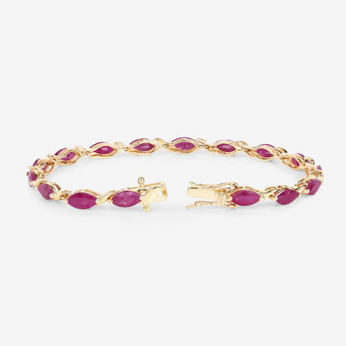 8.00 Carat Genuine Ruby 10K Yellow Gold Bracelet Bids.com