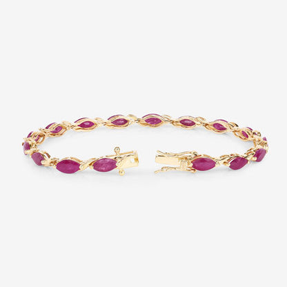 8.00 Carat Genuine Ruby 10K Yellow Gold Bracelet Bids.com