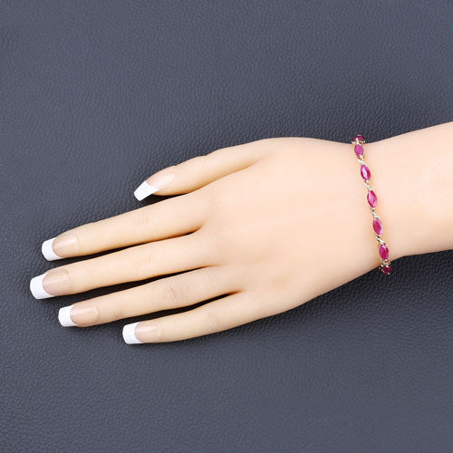 8.00 Carat Genuine Ruby 10K Yellow Gold Bracelet Bids.com
