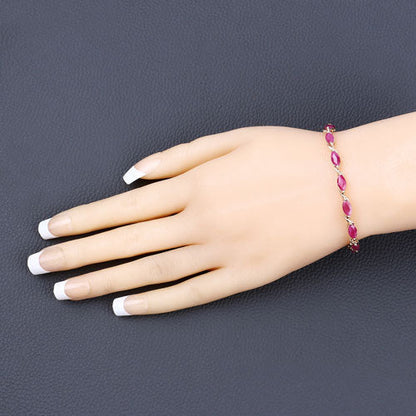 8.00 Carat Genuine Ruby 10K Yellow Gold Bracelet Bids.com