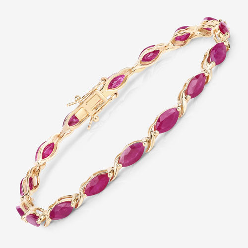 8.00 Carat Genuine Ruby 10K Yellow Gold Bracelet Bids.com