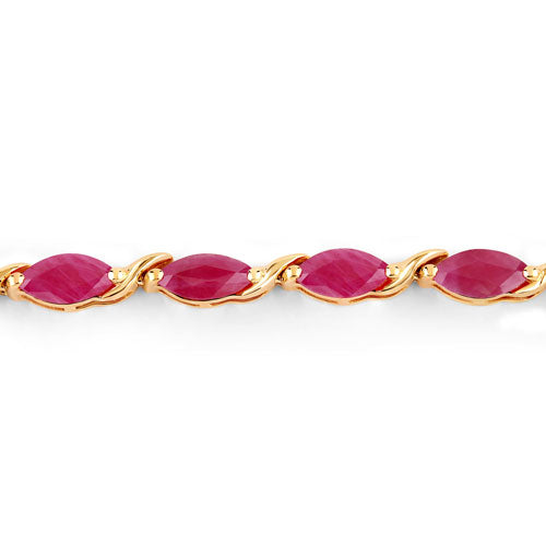 8.00 Carat Genuine Ruby 10K Yellow Gold Bracelet Bids.com
