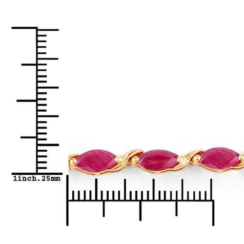 8.00 Carat Genuine Ruby 10K Yellow Gold Bracelet Bids.com