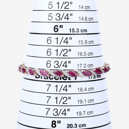 7.78 Carat Genuine Ruby and White Diamond 10K Yellow Gold Bracelet Bids.com
