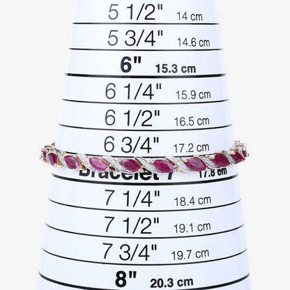 7.78 Carat Genuine Ruby and White Diamond 10K Yellow Gold Bracelet Bids.com
