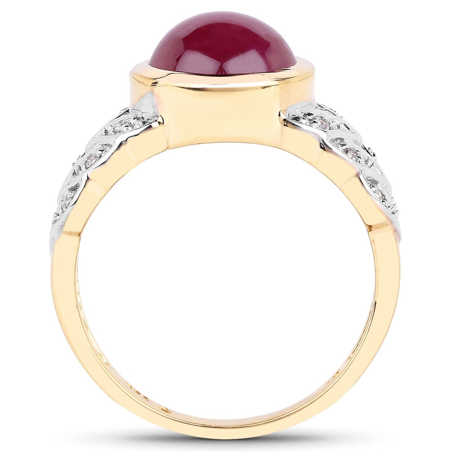 5.11 Carat Glass Filled Ruby and White Topaz .925 Sterling Silver Ring Bids.com
