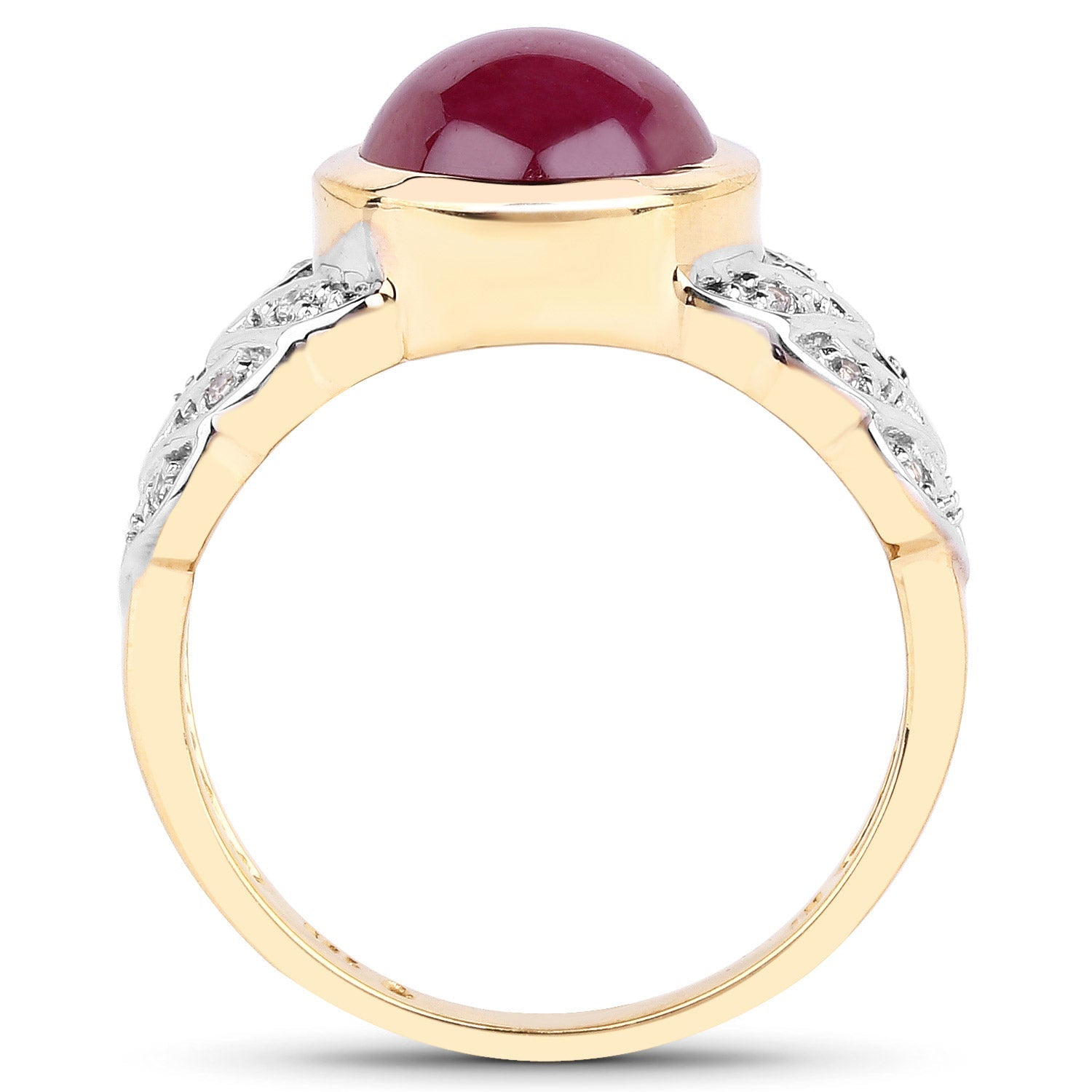 5.11 Carat Glass Filled Ruby and White Topaz .925 Sterling Silver Ring Bids.com