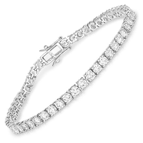7.00 Carat Lab Grown Diamond 14K White Gold Bracelet Bids.com