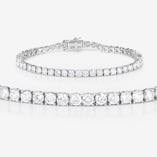 7.00 Carat Lab Grown Diamond 14K White Gold Bracelet Bids.com