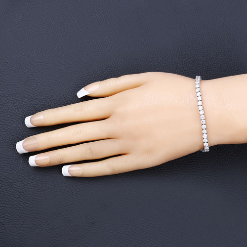 7.00 Carat Lab Grown Diamond 14K White Gold Bracelet Bids.com