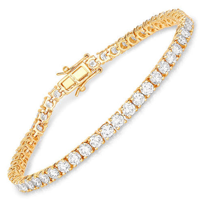 7.00 Carat Lab Grown Diamond 14K Yellow Gold Bracelet Bids.com