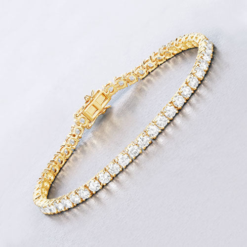 7.00 Carat Lab Grown Diamond 14K Yellow Gold Bracelet Bids.com