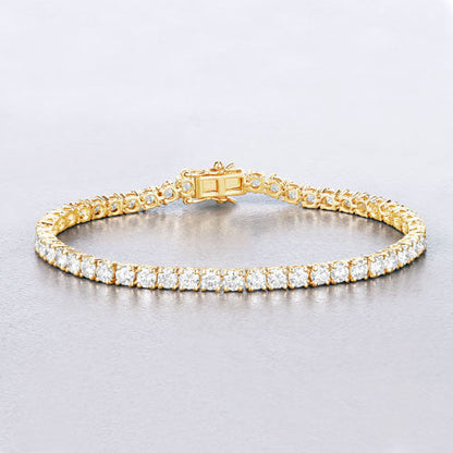 7.00 Carat Lab Grown Diamond 14K Yellow Gold Bracelet Bids.com