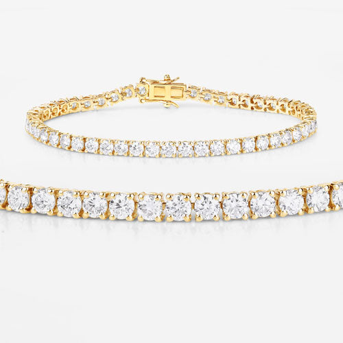 7.00 Carat Lab Grown Diamond 14K Yellow Gold Bracelet Bids.com