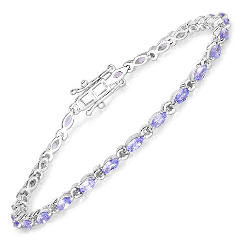 3.78 Carat Genuine Tanzanite .925 Sterling Silver Bracelet Bids.com