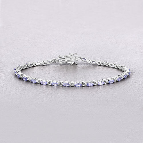 3.78 Carat Genuine Tanzanite .925 Sterling Silver Bracelet Bids.com