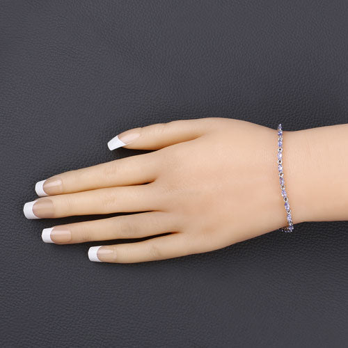3.78 Carat Genuine Tanzanite .925 Sterling Silver Bracelet Bids.com
