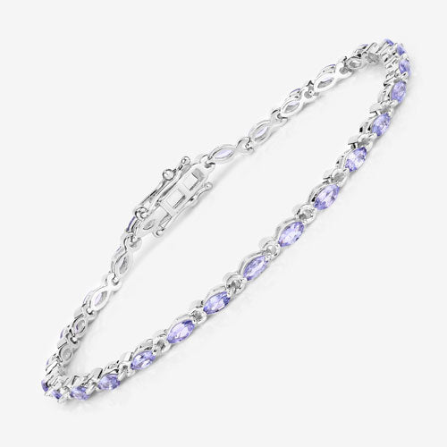 3.78 Carat Genuine Tanzanite .925 Sterling Silver Bracelet Bids.com