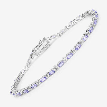 3.78 Carat Genuine Tanzanite .925 Sterling Silver Bracelet Bids.com