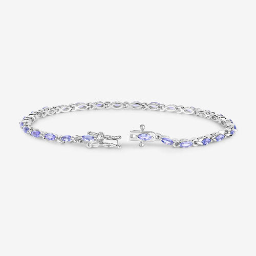 3.78 Carat Genuine Tanzanite .925 Sterling Silver Bracelet Bids.com