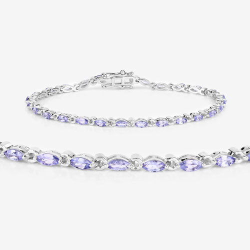 3.78 Carat Genuine Tanzanite .925 Sterling Silver Bracelet Bids.com