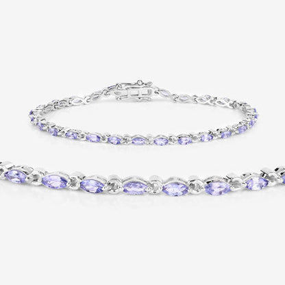 3.78 Carat Genuine Tanzanite .925 Sterling Silver Bracelet Bids.com