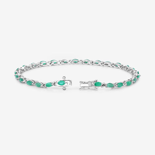 3.24 Carat Genuine Zambian Emerald .925 Sterling Silver Bracelet Bids.com