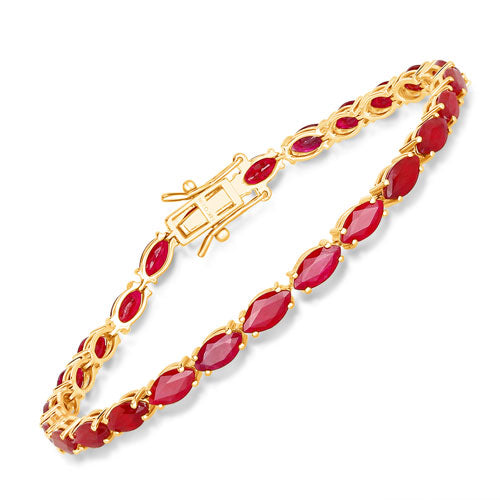9.50 Carat Genuine Ruby 14K Yellow Gold Bracelet Bids.com