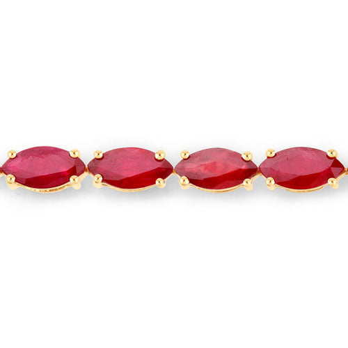 9.50 Carat Genuine Ruby 14K Yellow Gold Bracelet Bids.com