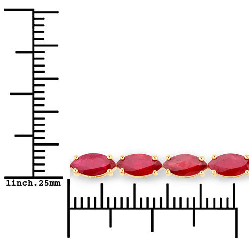 9.50 Carat Genuine Ruby 14K Yellow Gold Bracelet Bids.com